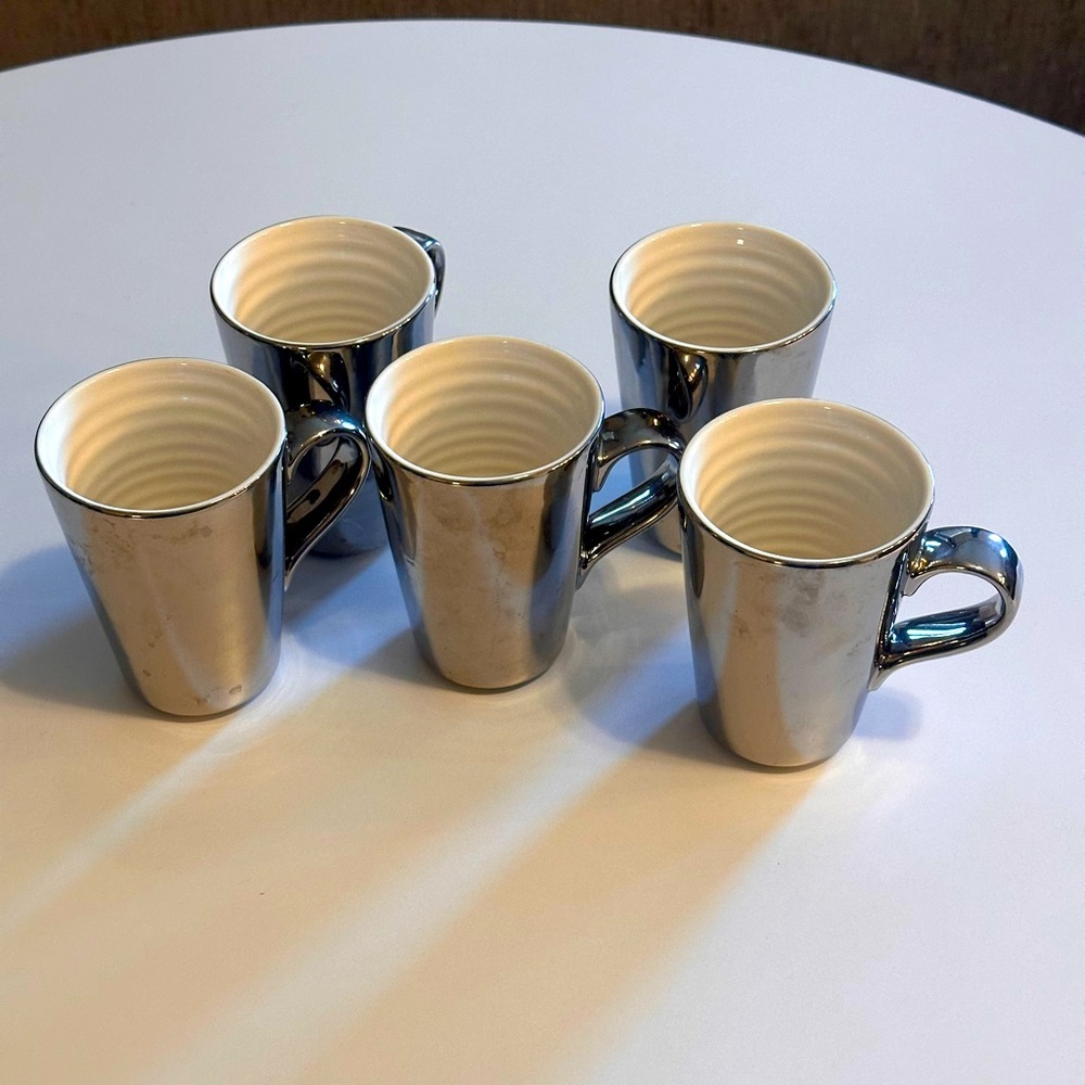 J. Crew Set of 5 Silver Mugs